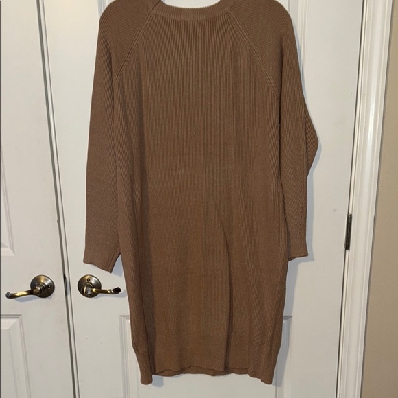 Chic Soul Tan Crew Neck Sweater Dress, Sz 2X, NEVER WORN - Picture 4 of 5